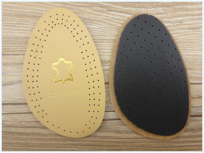 Shock Absorption Lampskin Leather Forefoot Pad Leather Insoles for Men's Shoes